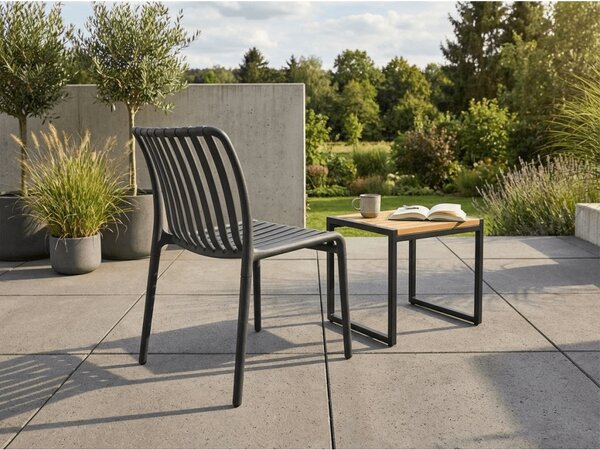 Set de gradina TREGO ISLAND - 2 scaune si masa rotunda ø 60 cm, antracitova