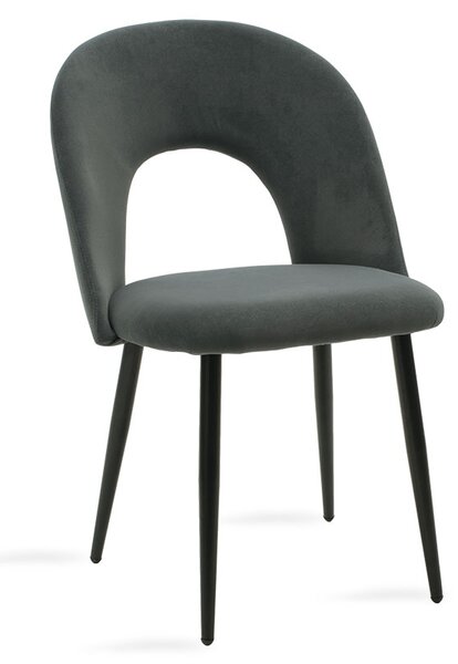 Scaun Bucatarie/Dining Hannah Catifea Gri Antracit