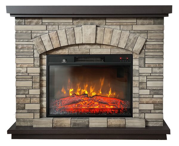 Semineu electric ElectricSun 3D AMBAR Stone, cu sunet, 3 culori, Wi-Fi cu APP internet, L107xH90cm