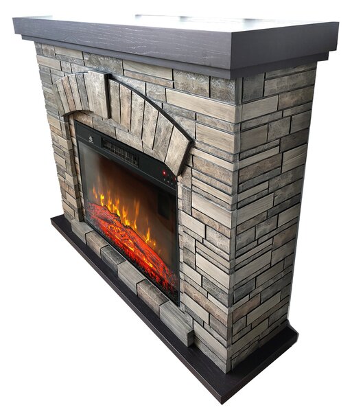 Semineu electric ElectricSun 3D AMBAR Stone, cu sunet, 3 culori, Wi-Fi cu APP internet, L107xH90cm