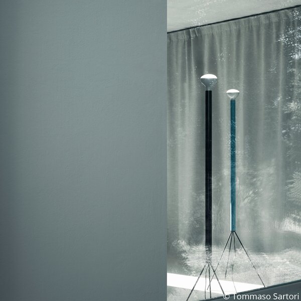 FLOS Luminator lampadar, antracit, înălțime 189 cm, metal, reglabil, Negru, Camera de zi / sufragerie, Metal