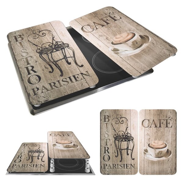 Set 2 protecții din sticlă pentru aragaz Wenko Bistrot, 52 x 30 cm