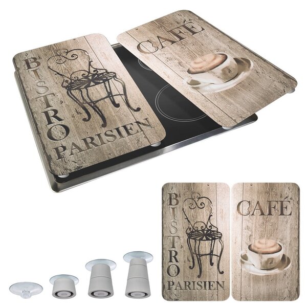 Set 2 protecții din sticlă pentru aragaz Wenko Bistrot, 52 x 30 cm
