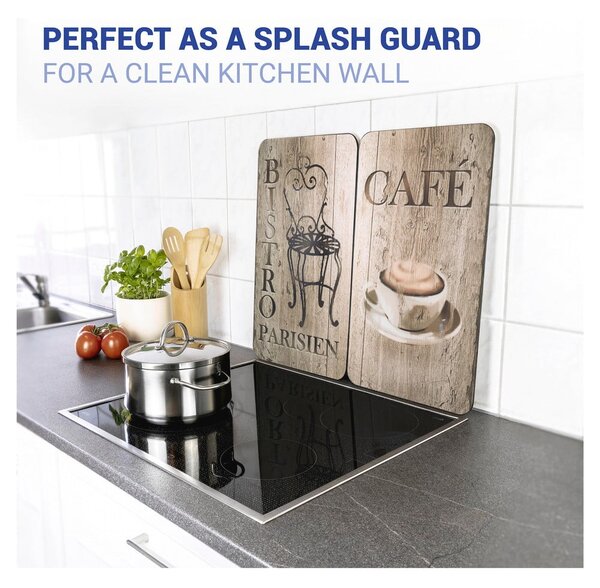 Set 2 protecții din sticlă pentru aragaz Wenko Bistrot, 52 x 30 cm
