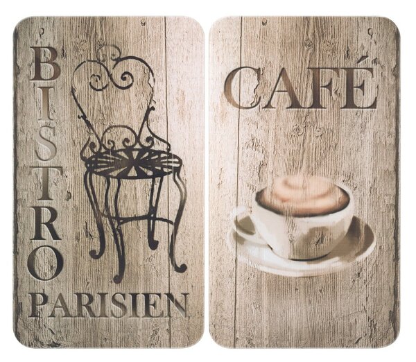 Set 2 protecții din sticlă pentru aragaz Wenko Bistrot, 52 x 30 cm