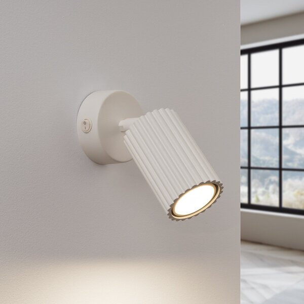 SOLLUX LIGHTING Spot de perete carbon, bej, proiecție 16 cm, întrerupător, aluminiu, Bej, Camera de zi / sufragerie, Aluminiu, Modern