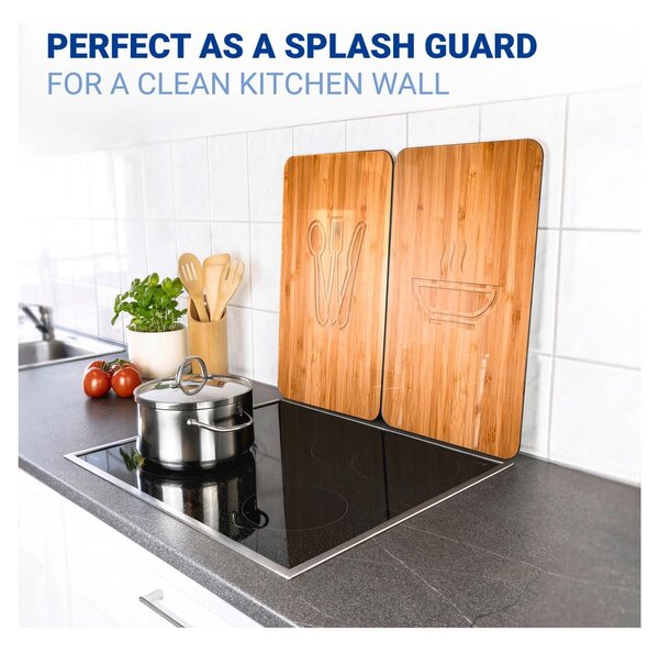 Set 2 protecții din sticlă pentru aragaz Wenko Lunch, 52 x 30 cm