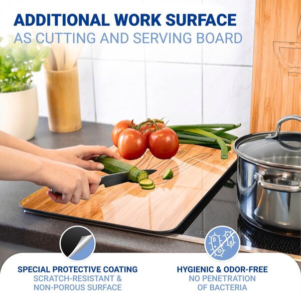 Set 2 protecții din sticlă pentru aragaz Wenko Lunch, 52 x 30 cm