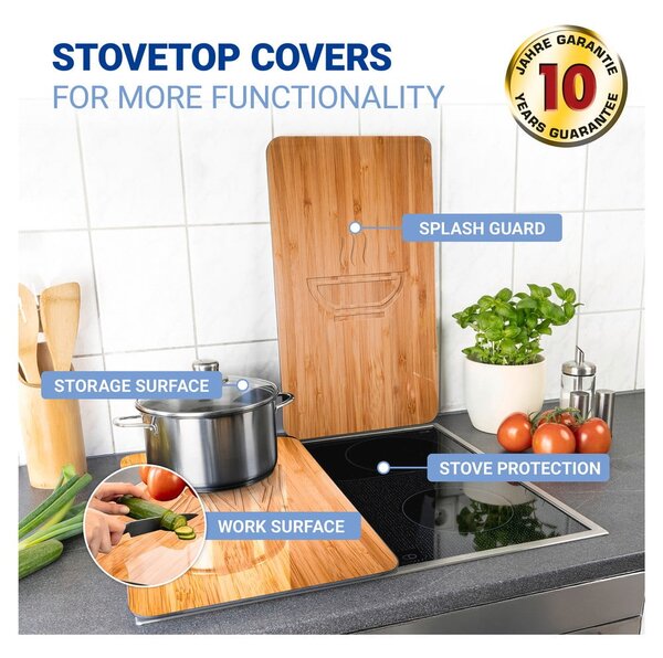 Set 2 protecții din sticlă pentru aragaz Wenko Lunch, 52 x 30 cm