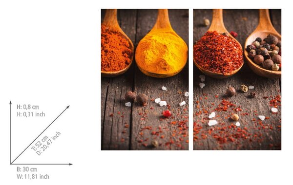 Protecții de aragaz 2 buc. din sticlă temperată 52x30 cm Curry – Allstar