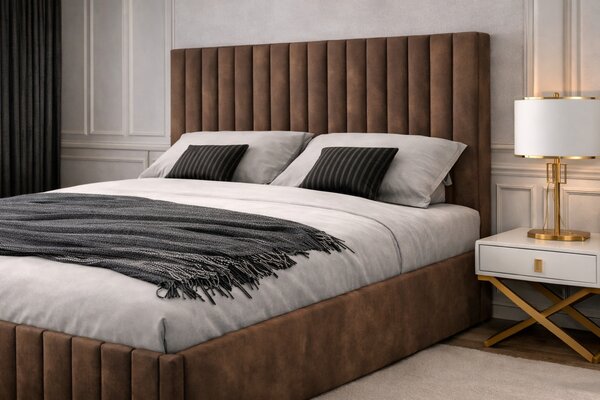 Set dormitor Cairo Maro cu dulap tapitat Cairo 150 cm Maro