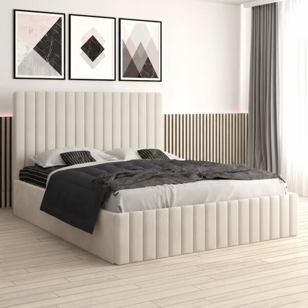 Set dormitor Cairo Bej cu Dulap Londra 200 Alb