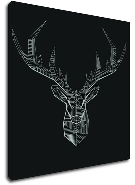 Impresi Tablou Deer black and white - 40 x 40 cm