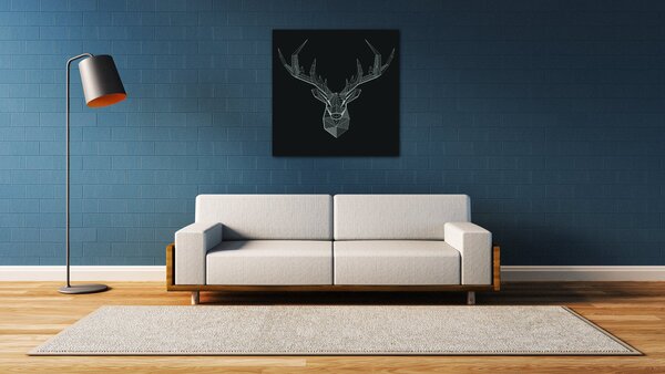 Impresi Tablou Deer black and white - 40 x 40 cm