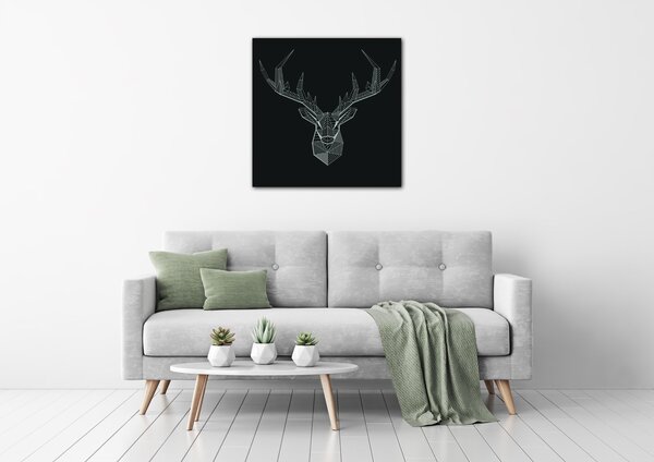 Impresi Tablou Deer black and white - 40 x 40 cm