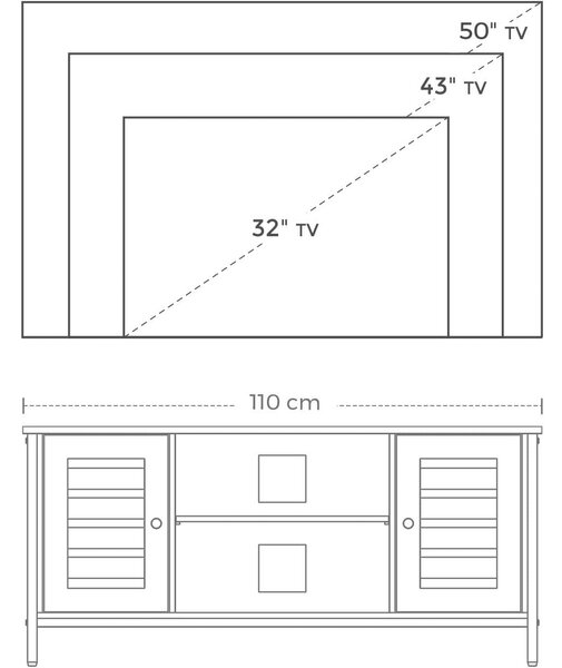 Sertar TV, suport TV cu depozitare 110 x 40 x 50 cm