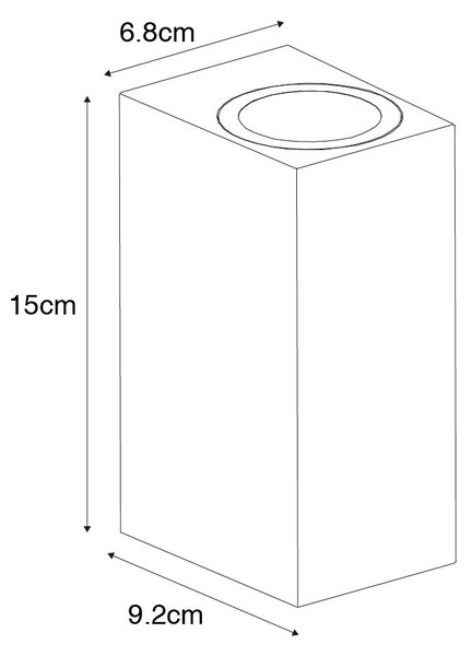 Lampa de perete exterioara moderna din plastic negru cu 2 lumini - Baleno