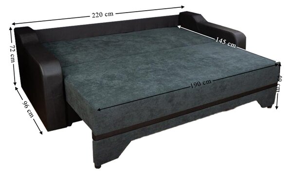 Canapea Extensibilă Royal Bonell Mini, Gri antracit