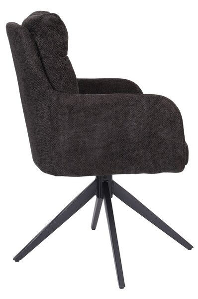 Scaun de dining pivotant Fioro negru