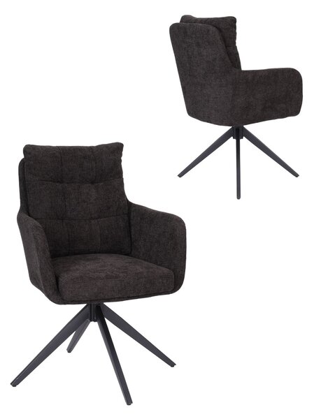 Scaun de dining pivotant Fioro negru
