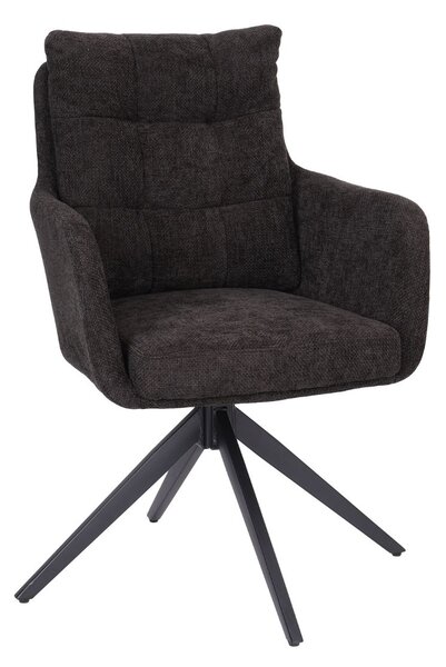 Scaun de dining pivotant Fioro negru