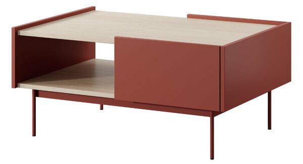 Măsuță de cafea Color cărămiziu/stejar linea