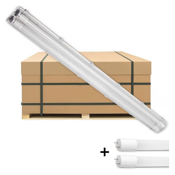Brilagi - LED Tech. corp de iluminat fluorescent OPTIMA T8, 2x soclu G13, 18 W, 230 V, IP65 - palet 110 buc