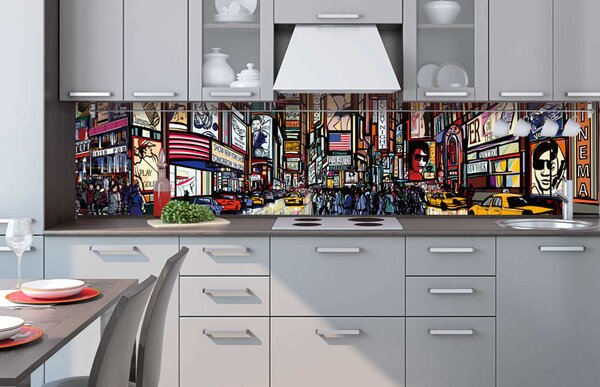 Fototapet pentru bucătărie - times square 260 x 60 cm