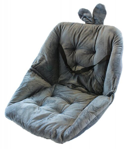 Perna scaun cu spatar, snur prindere, bumbac, 45 x 45 x 8cm, gri