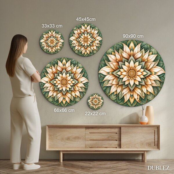 DUBLEZ | Mandala florală - Inima junglei | Imprimare UV premium
