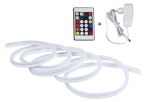 Kit furtun luminos LED, lungime 5 metri, alimentare priza, rosu