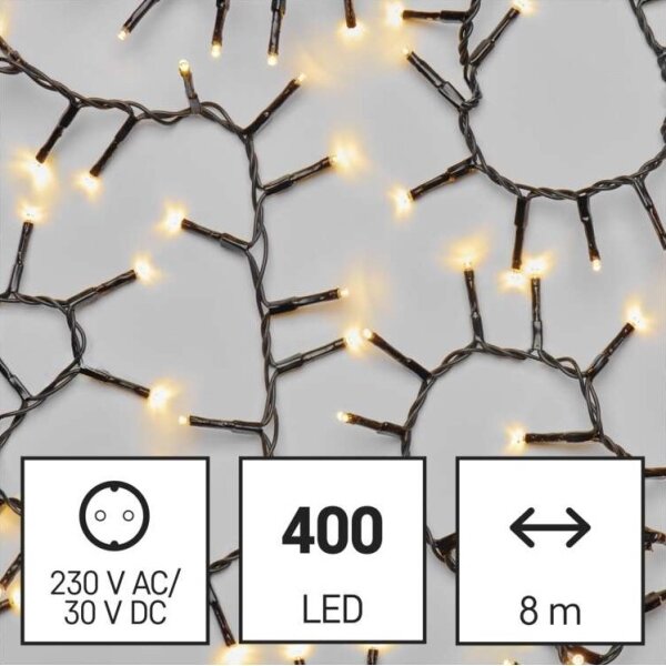 Ghirlandă LED pentru exterior, 400 LED/13 m, IP44, alb cald