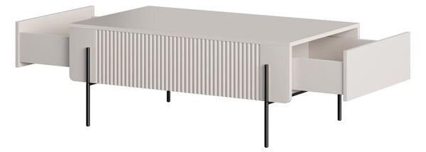 Măsuță de cafea Malmi 100 cm cu sertare - casmir / picioare negre