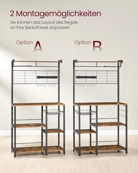 Raft de bucatarie Maro Vasagle 90x42x167 cm
