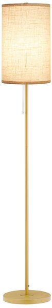 HOMCOM Lampadar design 40 W max. picior oțel dorat abajur material textil cremă dim. 25,5 x 25,5 x 157 cm auriu și bej | Aosom Romania
