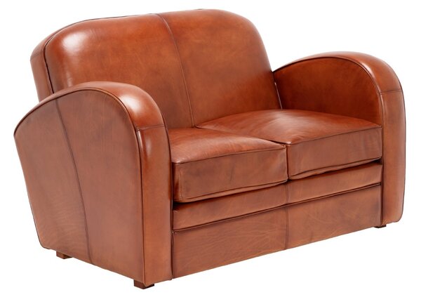 Lessing 2 seater leather sofa 130 cm DarkBrown