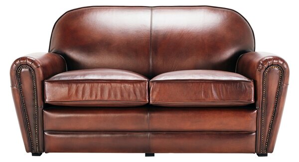 Canapea Milán din piele de 150 cm DarkBrown