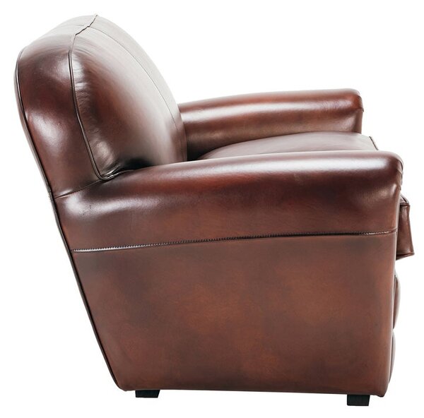 Canapea Milán din piele de 150 cm DarkBrown