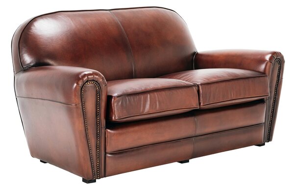Canapea Milán din piele de 150 cm DarkBrown