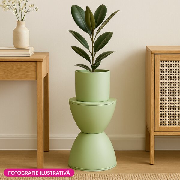 KONDELA Taburet, verde, plastic, ABRAM