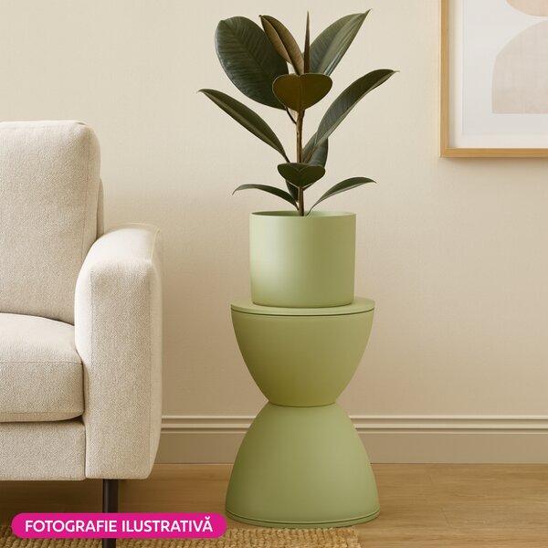 KONDELA Taburet, verde, plastic, ABRAM