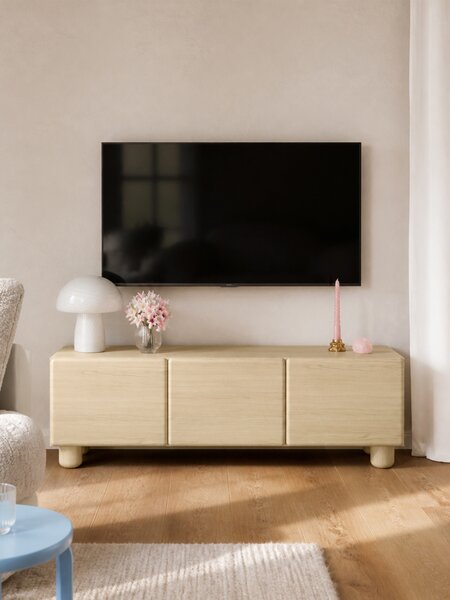 Comodă TV Arlo 150 cm cu trei uși - stejar Vicenza
