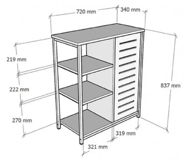 Biblioteca Benny consola culoare stejar 72 cm
