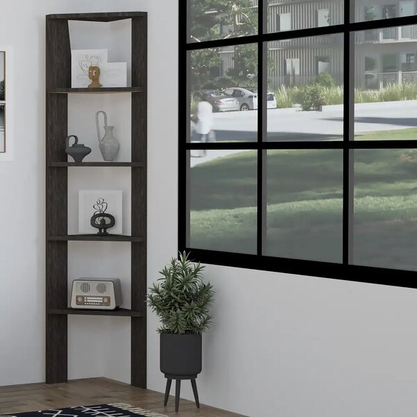 Biblioteca Cordia colt culoare antracit 160cm