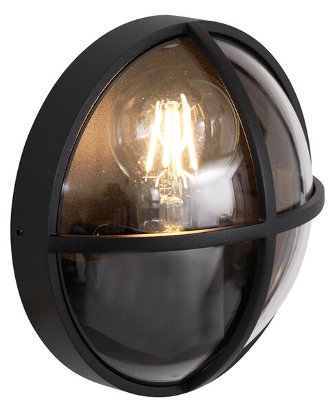 Lampă de perete pentru exterior neagră rotundă IP65 - Target