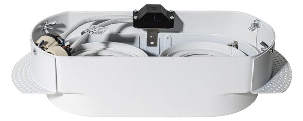 Set de 6 spoturi încastrate rotunjite albe GU10 70mm cu 2 lumini - Hubs