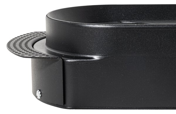 Set de 6 spoturi încastrate rotunjite negre GU10 70mm cu 2 lumini - Hubs