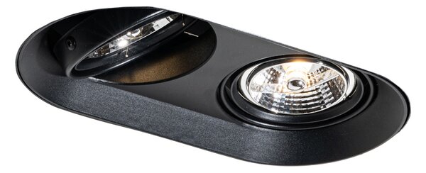 Spot integrat rotund negru GU10 70mm 2 lumini - Hubs