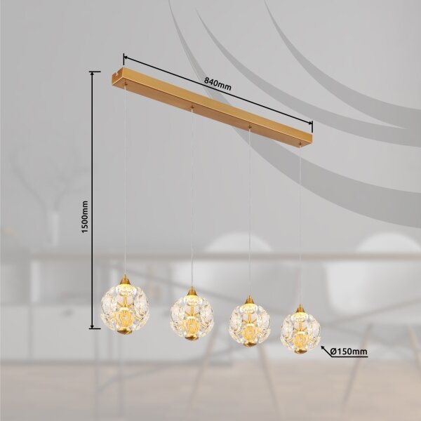 Globo 16047-4H - Lustru LED suspendat pe cablu VIRINA LED/32W/230V 3000K auriu