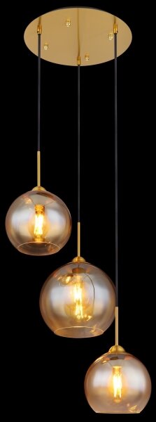 Globo 15788-3H - Lustră suspendată pe cablu JAMESSA 3xE27/60W/230V alamă